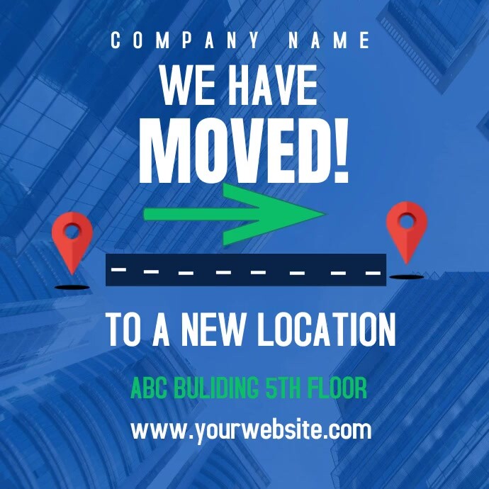 Blue Maximalist Company Location Post Instagr Template | PosterMyWall