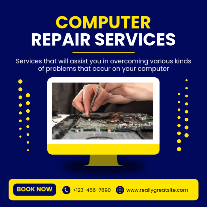 Plantilla de Blue Maximalist Computer Repair Instagram Post | PosterMyWall