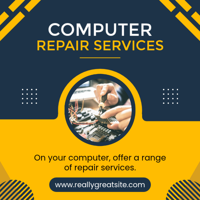 Blue Maximalist Computer Repair Instagram Post Template | PosterMyWall