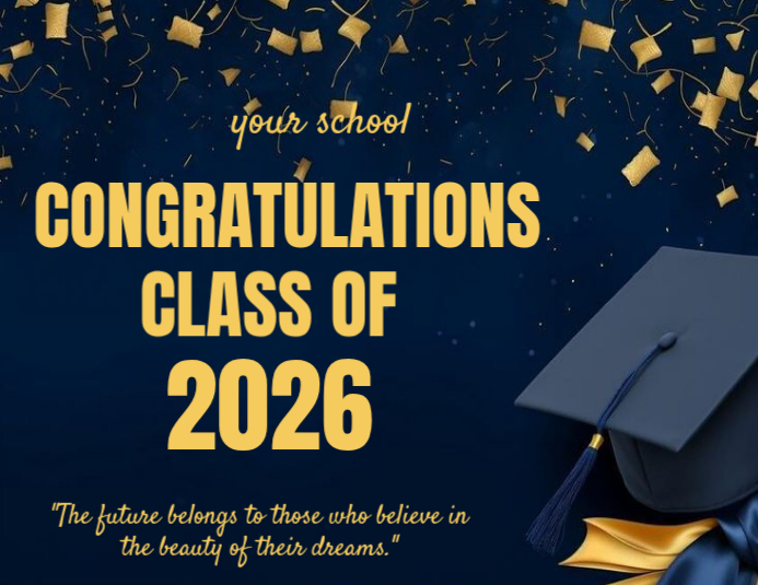 Blue Maximalist Congratulations Class Of 2026 Flyer (us Letter ...