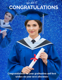 Blue Maximalist Congratulations On Your Graduation Flyer (us Letter) template