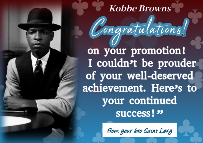 Copy of Blue Maximalist Congratulations On Your Promotion A4 | PosterMyWall