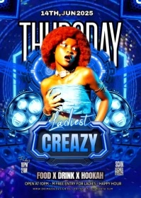 Blue Maximalist Creazy Night A6 template