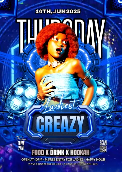 Blue Maximalist Creazy Night A6 template