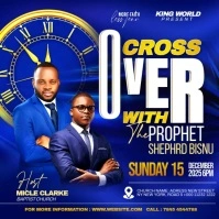 Blue Maximalist Crossover Church Service Invite Flyers Square (1:1) template