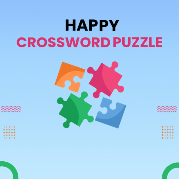Blue Maximalist Crossword Puzzle  Instagram Post template