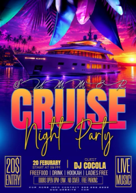 Blue Maximalist Cruise Night Party A3 Video template
