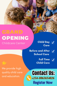 Blue Blue Maximalist Daycare Template Poster Poster