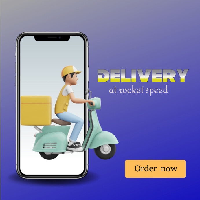 Copy of Blue Maximalist Delivery At Rocket Speed Inst | PosterMyWall