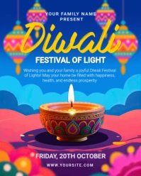 Blue Maximalist Diwali Festival Of Light Instagram Portrait template