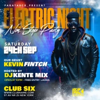 Blue Maximalist Dj Night Party  Instagram Pos template