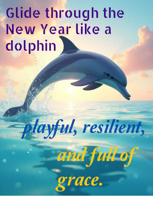 Blue Maximalist Dolphin Quotes  Flyer (us Letter) template