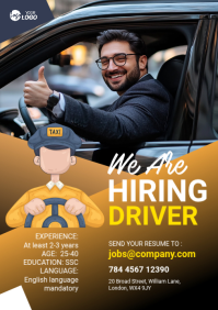 Blue Maximalist Driver Hiring Banner Ad A1 template