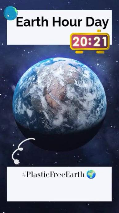blue Maximalist Earth Hour Quote Free Download Instagram Story template