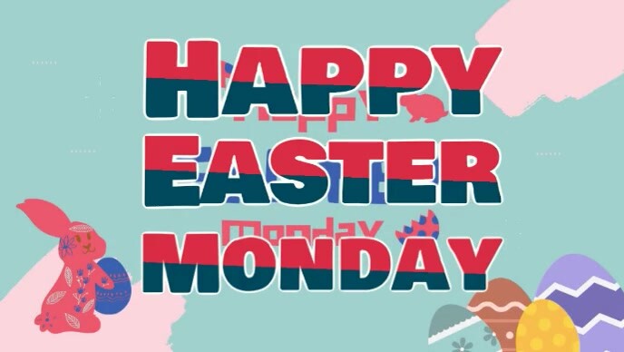 Blue Maximalist Easter Monday Youtube Thumbnail template