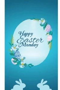 Blue Maximalist Easter  Pinterest Graphic template