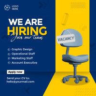 Blue Maximalist Editable Work Hiring  Instagram Post template
