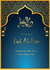 Blue Maximalist Eid Al Fitar  A5 template