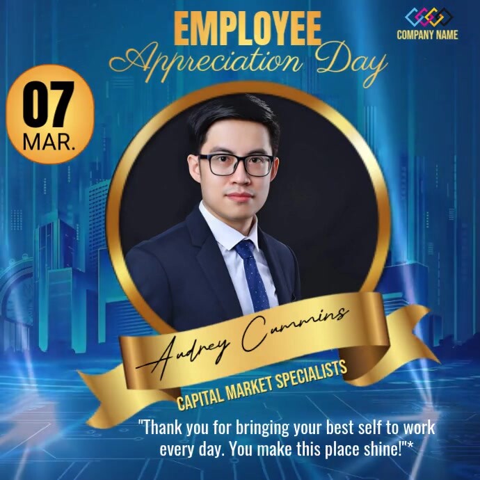 Blue Maximalist Employee Appreciation Day Instagram Post Template ...