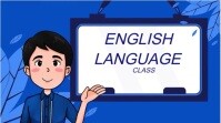 Blue Maximalist Engage & Learn: Interactive English Language Class Flyer Digital Display (16:9) template