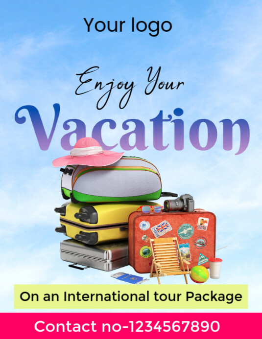 Copy of Blue Maximalist Enjoy Your Vacation Flyer Flyer (us Letter ...