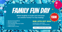 Blue Maximalist Family Fun Day Template Facebook Ad Reklama na Facebooka