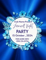 Blue Maximalist Farewell Party Flyer (us Lett template