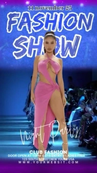 Blue Maximalist Fashion Show Night Party video Digital Display (9:16) template