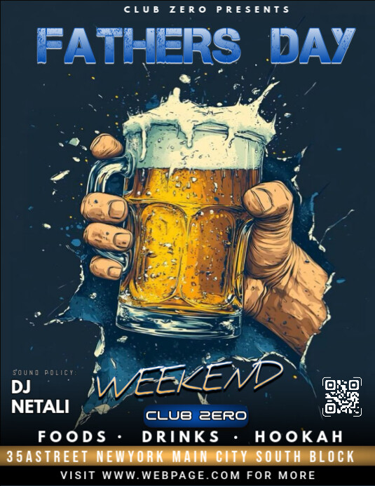Blue Maximalist Father's Day Weekend  Flyer (us Letter) template