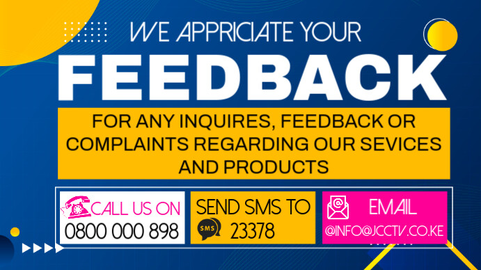 Blue Maximalist Feedback  Digital Display (16:9) template
