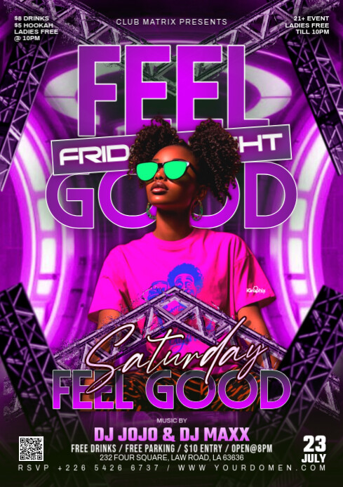 Blue Maximalist Feel Good Saturday  A4 template