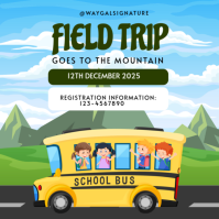 Blue Maximalist Field Trip  Instagram Post template