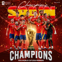 Blue Maximalist FIFA World Cup Victory Square Quadrato (1:1) template