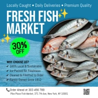 Blue Maximalist Fish Market Instagram Post template