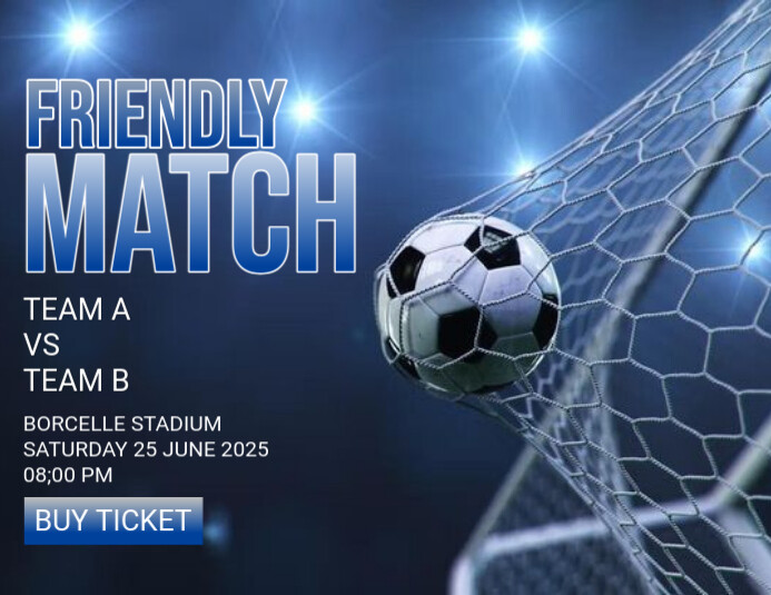 Blue Maximalist Football Soccer Flyer (us Letter) 传单(美国信函) template
