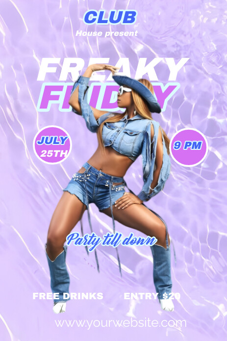 Blue Maximalist Freaky Friday Vibe Night Part Templat | PosterMyWall