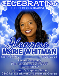 Blue Maximalist Funeral Flyer (us Letter) template