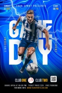Blue Maximalist Game Day Sport Event Poster template