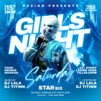 Blue Maximalist Girls Night Event Instagram Post template