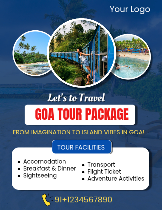 Goa Flyer Copy of Blue Maximalist Goa Tour Package Flyer (us Letter) | PosterMyWall