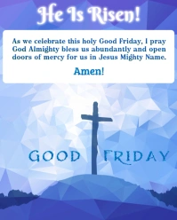 Blue Maximalist Good Friday Wishes  Instagram Portrait template
