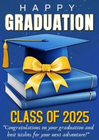 Blue Maximalist Graduation A3 template