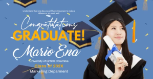Blue Maximalist Graduation Celebration Facebook Shared Image delt Facebook-billede template