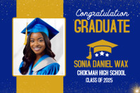 Blue Maximalist Graduation Flyer  Poster template