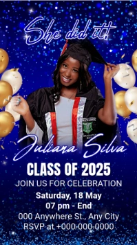 Blue Maximalist Graduation Party Invitation Instagram Story template
