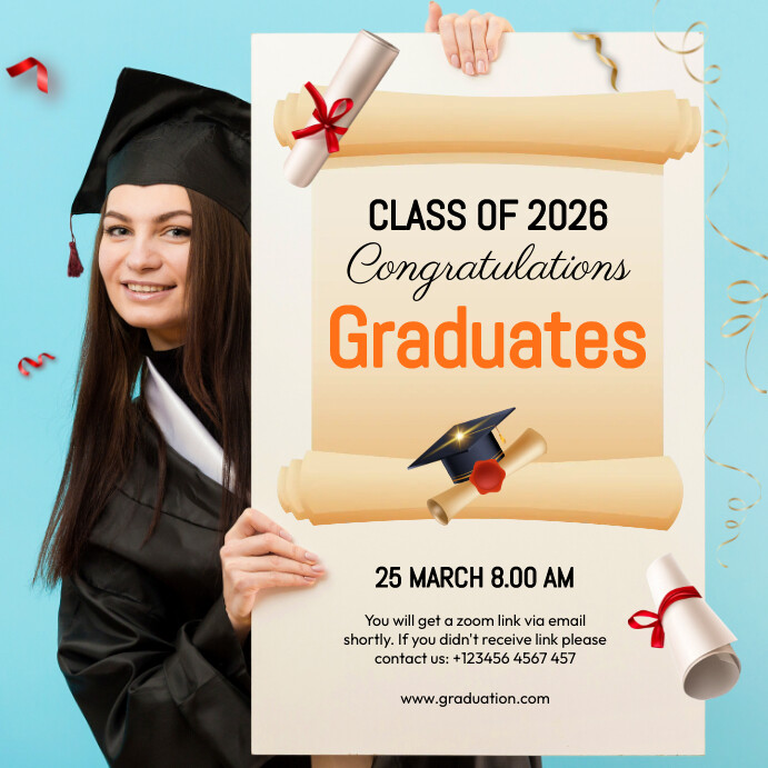 Blue Maximalist Graduation Wish Instagram Pos Template | PosterMyWall
