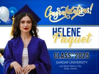 Blue Maximalist Graduation Yard Sign ป้ายสนาม template