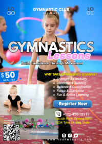 Blauw Gymnastics Lessons A4 Template