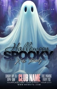 Blue Maximalist Halloween Half Page Wide Halv side bred template