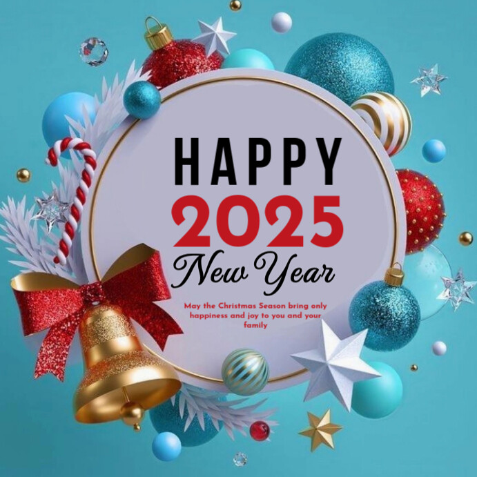 Blue Maximalist Happy 2025 New Year Instagram Post Template | PosterMyWall